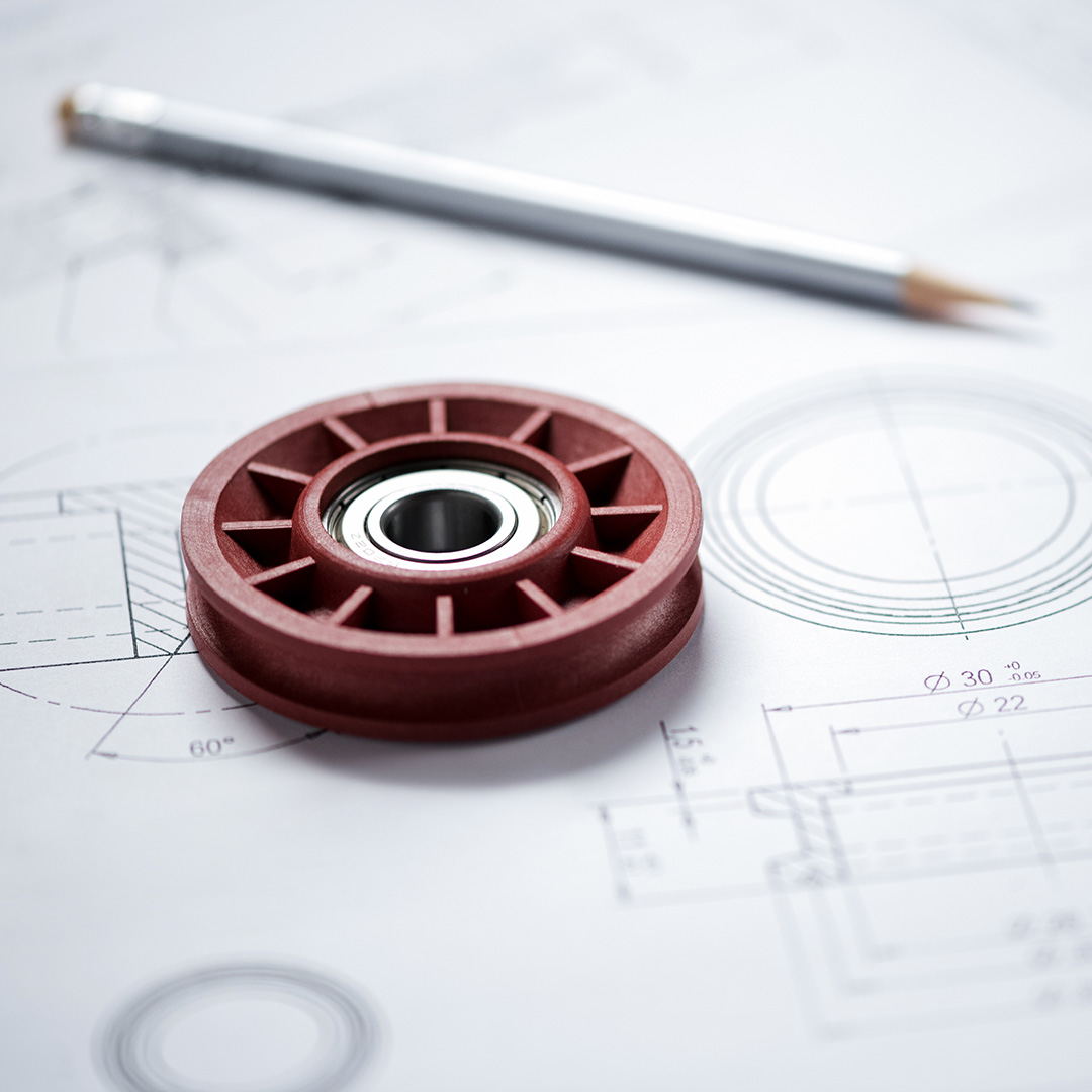 Plastic Wheel Bearing on Blueprint